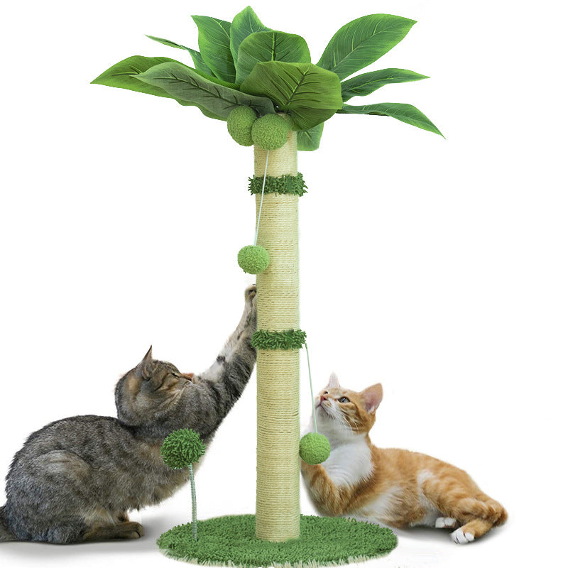 Cat climbing frame, coconut tree, cat scratching post, sisal cat climbing post, vertical, non shedding cat scratching board, big cat toy