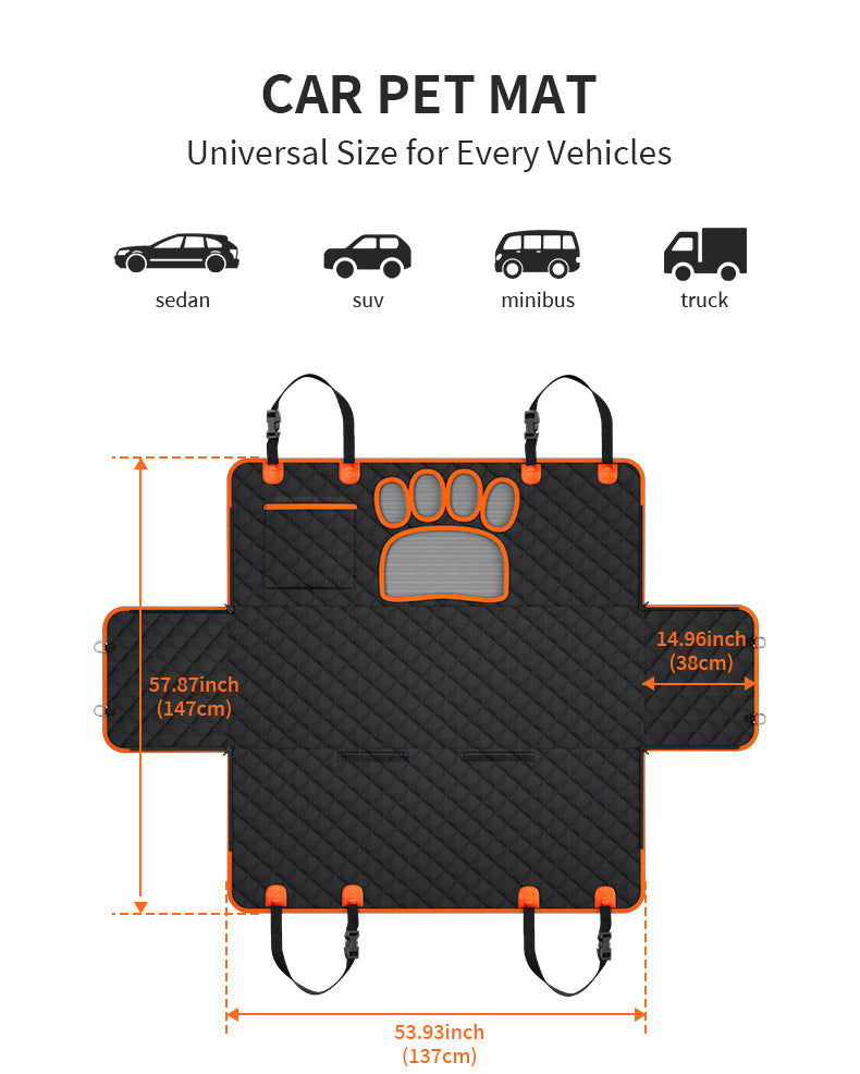 Waterproof Rear Car Pet Mat – Durable Isolation Cover for Dogs & Cats