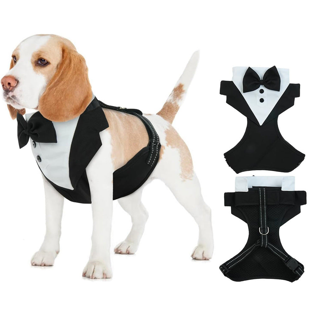 Pet Harness Suit Set – Wedding Style Dog Clothes & Leash