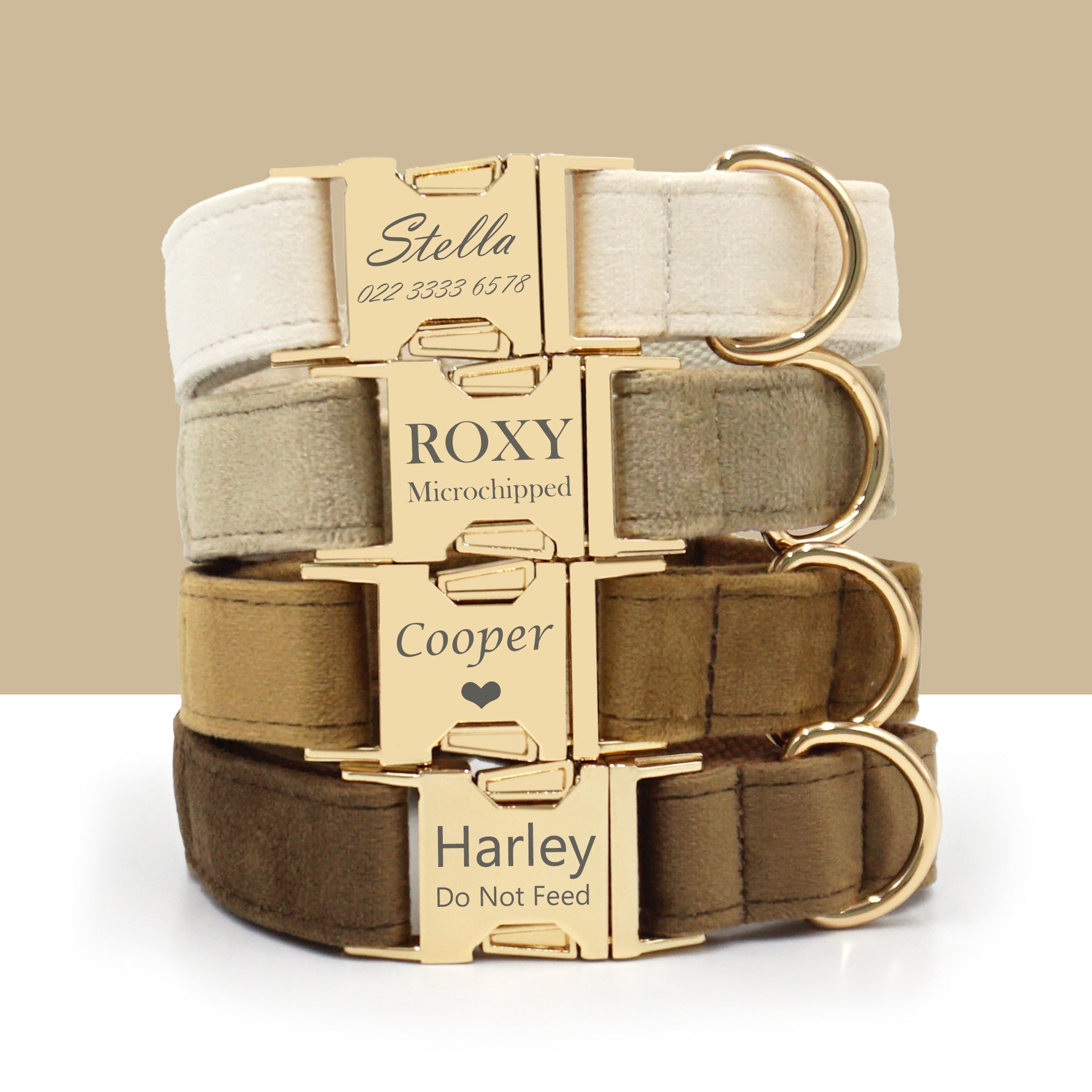 Soft Velvet Dog Collar – Custom Laser Engraving, Stylish & Durable