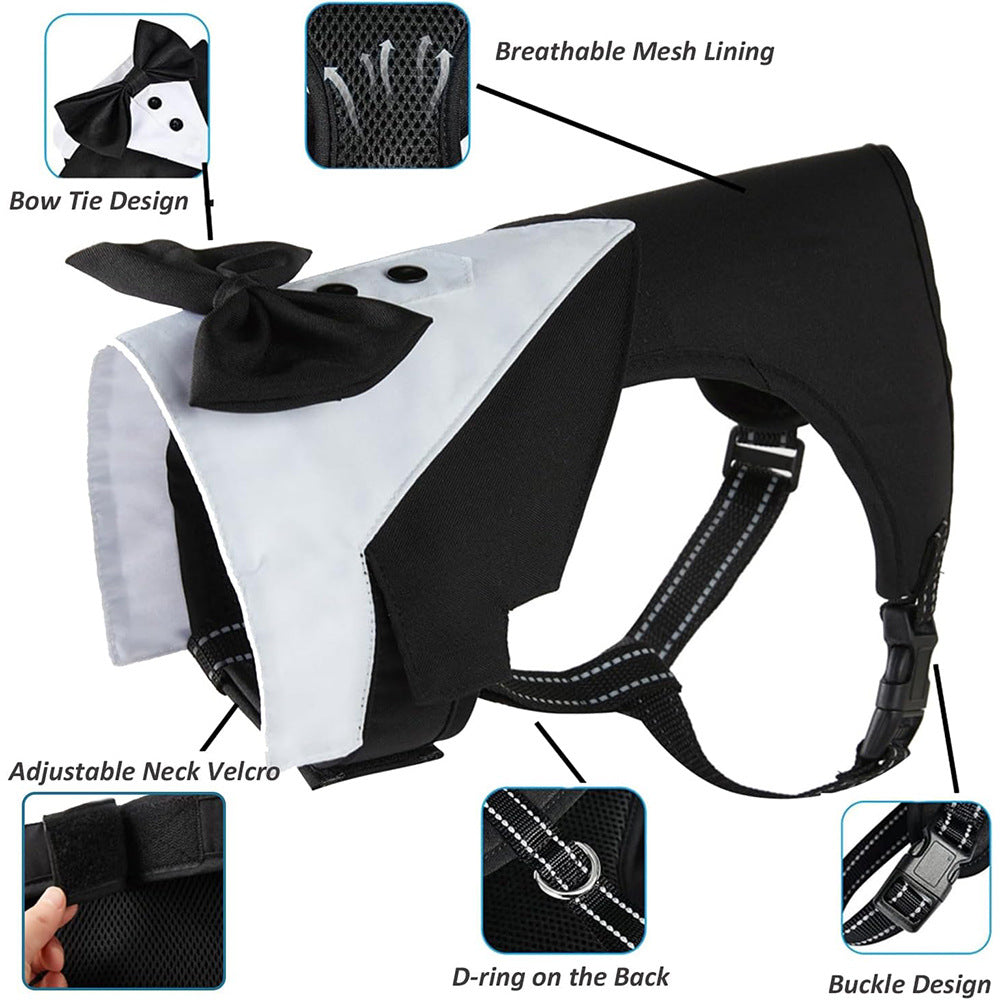 Pet Harness Suit Set – Wedding Style Dog Clothes & Leash