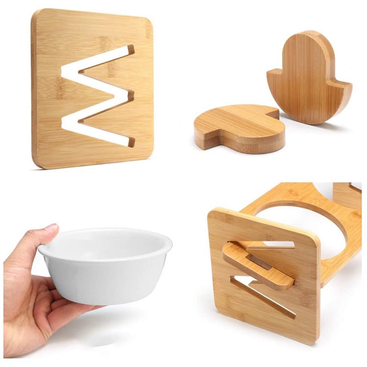 Adjustable Bamboo Pet Bowl Rack – Elevated Feeder