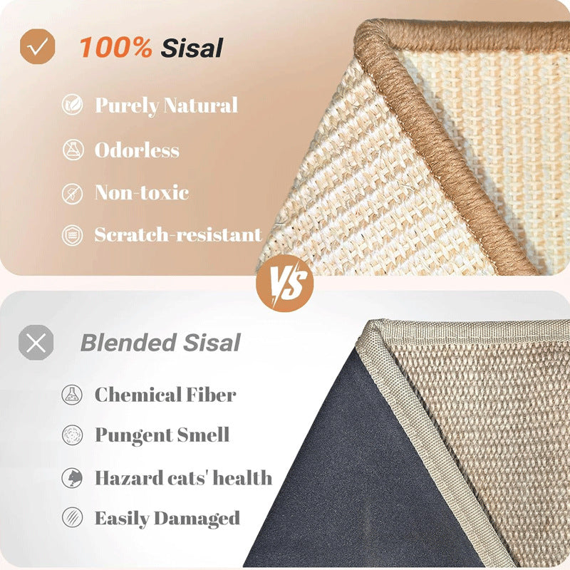 Wooden sisal cat scratch board L-shaped vertical wear-resistant and shavings resistant cat toy solid wood scratch pad cat scraper